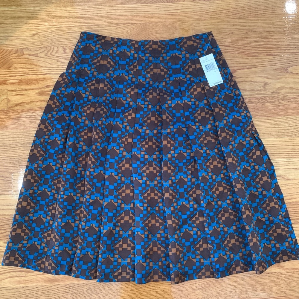 DKNY Silk Geometric Skirt Size 6 NWT